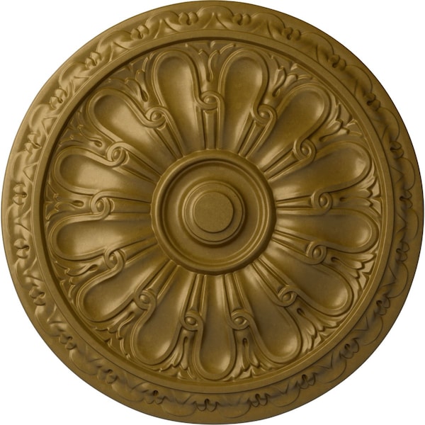 Ekena Millwork Kirke Ceiling Medallion (Fits Canopies up to 3 3/4"), Hand-Painted Gold, 15 3/4"OD x 5/8"P CM16KIGLS - main